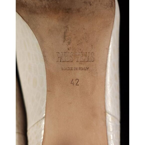 Paris Texas 60 Tall Boots 42 US 12 Womens Off-White Croc $965 - Picture 11 of 15